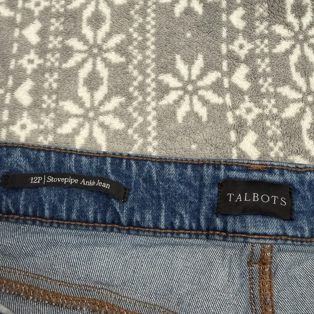 Talbots Stovepipe Ankle Jean Kingston Wash Size 12 Petite‎ Blue Casual Preppy